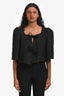A Bronze Age Black Crinkled Effect Harmony Tie Top Size M