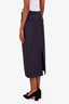 Gucci Navy Mohair Wool Detachable Crystal G Hip Detail Midi Skirt Size 42