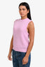 Ganni Pink Mohair Blend Crystal Buttons Detail Sweater Vest Size M