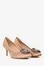 Manolo Blahnik Blush Satin Hangisi Kitten Heels Size 38