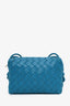 Bottega Veneta Blue Leather Intrecciato Loop Mini Crossbody Bag
