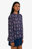 Isabel Marant Etoile Purple Cotton Floral Print Long Sleeve Top Size 40