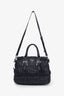 Prada Navy Nappa Gaufre Leather Satchel Bag with Strap