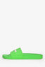 Balenciaga Neon Green Logo Pool Slides Size 8