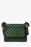 Pre-loved Chanel™ 2019 Limited Edition Metallic Green Aged Leather Chevron Small Gabrielle Crossbody