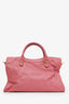 Balenciaga Pink Bruyere Lambskin Leather Giant 12 Rose Gold Motorcycle City Bag