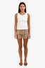 Frame Taupe Cotton Chino Mini Shorts Size 25