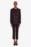 Gucci Black/Red Striped Wool Double Breasted Two-piece Suit Size 46