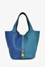 Hermès Limited Edition 2019 Bleu Nuit/Bleu Casaque Clemence Leather Picotin 22