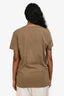 Balmain Khaki Cotton Logo Short Sleeve T-Shirt Size M