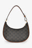 Celine Black/Brown Monogram 'Ava' Coated Canvas Shoulder Bag