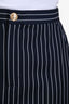 Frame Navy Pinstripe Wool Mini Skirt Size S