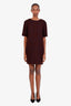 Marni Burgundy Check Short Sleeve Mini Dress Size 42