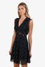 Sandro Navy Lace Embellished V-Neck Sleeveless Mini Dress Size 34