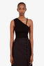 Gucci 2023 Black Cotton One Shoulder Cropped Shirt Size XS
