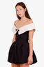 Shushu Tong Black/White Off the Shoulder Mini Dress Size 10 UK