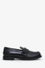 Miu Miu Black Brushed Leather Penny Loafers Size 35.5