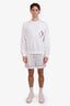 Off-White White Logo-patch Elastic Waistband Shorts Size 46 Mens