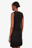 Pre-loved Chanel™ Black Ruffled Chiffon Tweed Sequin Detail Dress Size 38