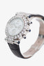 Chopard 18K White Gold Diamond Set Imperiale Chronograph Quartz Movement Watch With Black Crocodile Strap