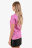 Louis Vuitton Pink/Purple Monogram Silk Blend SS Top Size S