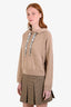 Celine Beige Cashmere Hoodie Sweater Size S