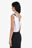 Monique Lhulllier White/Silver Silk Embellished Sleeveless Top Vest Est Size S