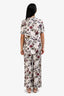 Christian Dior White/Multi Silk Floral Short Sleeve Top + Pant Set Size 2