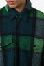 Moncler Grenoble Green/Blue Check Wool 'Waier' Shirt Jacket Size 3 Mens