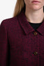 Pre-loved Chanel™ 1998 Purple Wool Tweed Jacket Suit Set Size 40