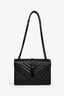 Saint Laurent 2022 Black Grained Leather Medium Envelope Shoulder Bag