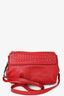Bottega Veneta Red Intrecciato Flap Crossbody