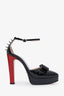 Gucci Black Patent Leather Colourblock Pattern Mules Size 38.5