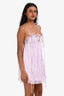 For Love and Lemons Purple Floral Lace Detail Slip Dress Size XS
