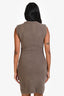 Hermès Taupe Wool Sleeveless Jacquard Bandeau Mini Dress Size 34