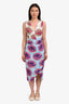 Altuzarra White/Blue Tropical Floral Printed Sleeveless Dress Size 34