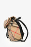 Burberry Kid's Brown Tartan Pattern Teddy Bear Backpack