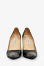 Jimmy Choo Black Leather Studded Toe Heels Size 38