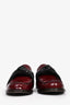 Celine Burgundy Patent Leather Knot Loafers Size 37