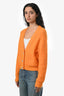 Ganni Orange Alpaca Wool Crystal Embellished Cardigan Size XS