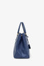 Prada Navy Saffiano Double Zip Medium Galleria Tote with Strap