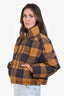 Moose Knuckles Orange/Brown Check Down Puffer Jacket Size M