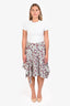 Isabel Marant White/Multicolour Silk Floral Print Asymmetrical Skirt Size 42