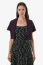 Alaïa Purple Wool Blend Short Sleeve Bolero Size 36
