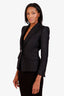 Balmain Black Wool-Blend Textured Single Breasted Blazer Size 38
