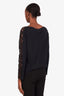 Pre-loved Chanel™ 2009 Black Cotton Lace CC Logo Button Shirt Size 44