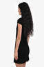 Pre-loved Chanel™ Black Wool Nylon Knit Textured Short Sleeve Mock Neck Mini Dress Size 36