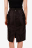 Dolce & Gabbana Black Silk Sequin Bow Midi Skirt Size 40