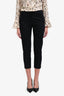 Max Mara Black Cotton Tapered Cropped Trousers Size 8