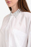 GRLFRND White 'Alessandra' Jeweled Collar Oversized Shirt Size S